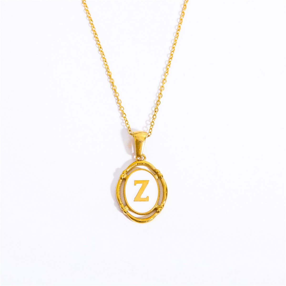 NEW CREATIVE 26 LETTERS PENDANT OVAL NECKLACE