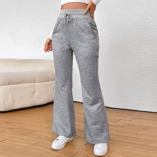 SWEATPANTS FLARES CASUAL DRAWSTRING KNIT PANTS