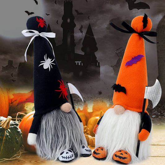 CWMM9477_HALLOWEEN SPIDER BAT RUDOLPH GLOWING DWARF DOLL