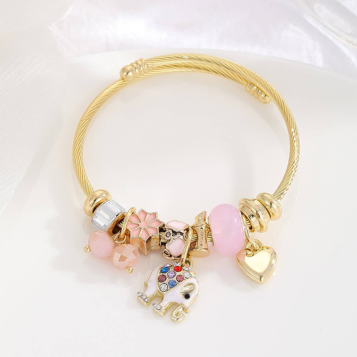 DIY Rhinestone Charm BFF Bracelet in Steel