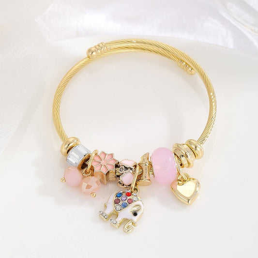 DIY Rhinestone Charm BFF Bracelet in Steel