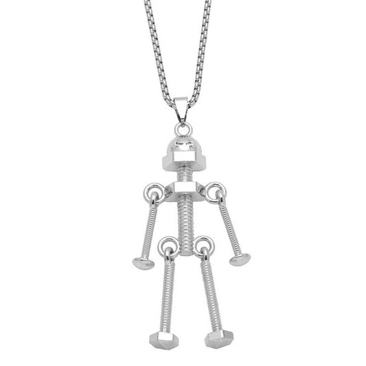 SCREW ROBOT PENDANT FASHION NECKLACE