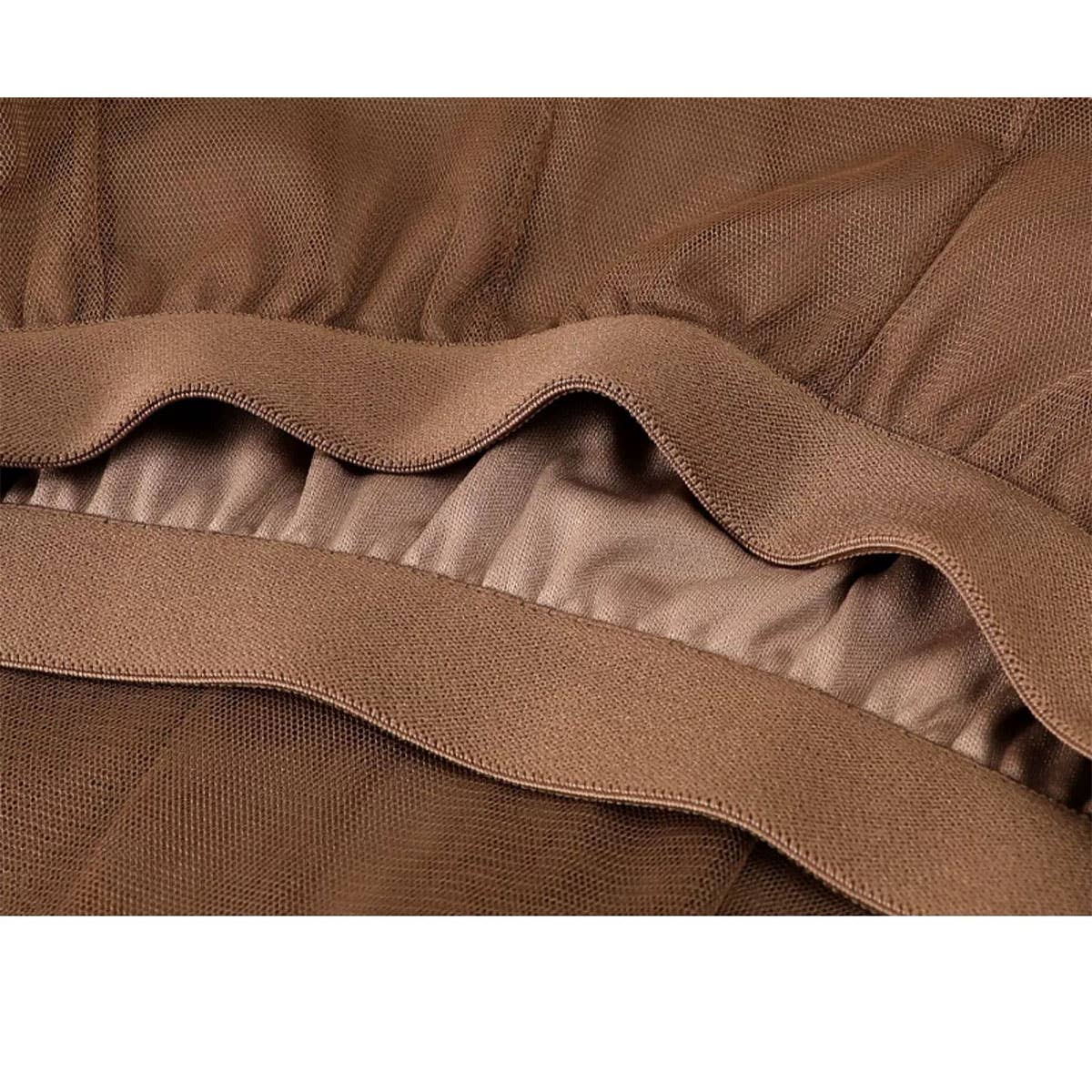 SOLID COLOR ELASTIC-WAIST MESH TULLE A-LINE SKIRT_CWBLS0372