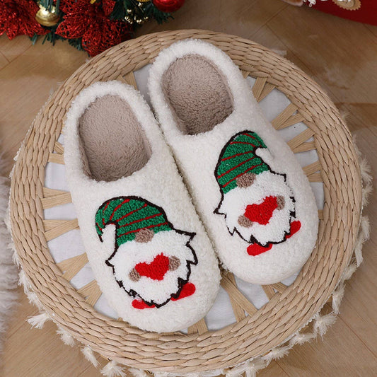 CHRISTMAS DWARF PATTERN WINTER COTTON SLIPPERS