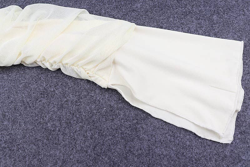 Sexy Off-Shoulder Mesh Bell Sleeve Crop Top