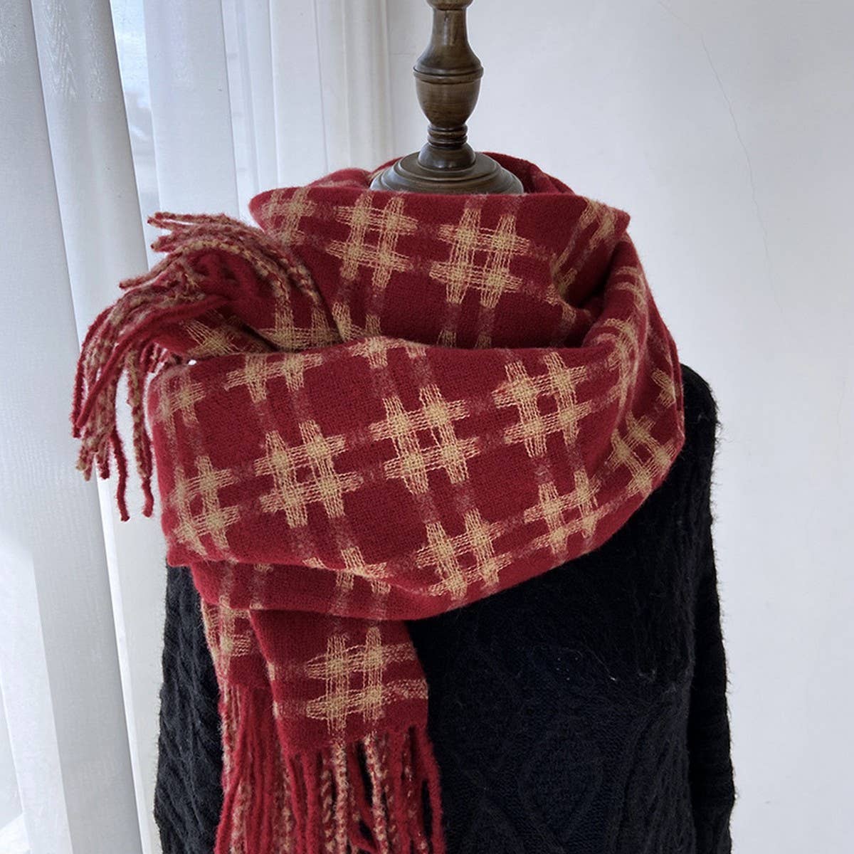 Retro Plaid Scarf ??Soft Warm Couple Winter Wrap_CWASC1471