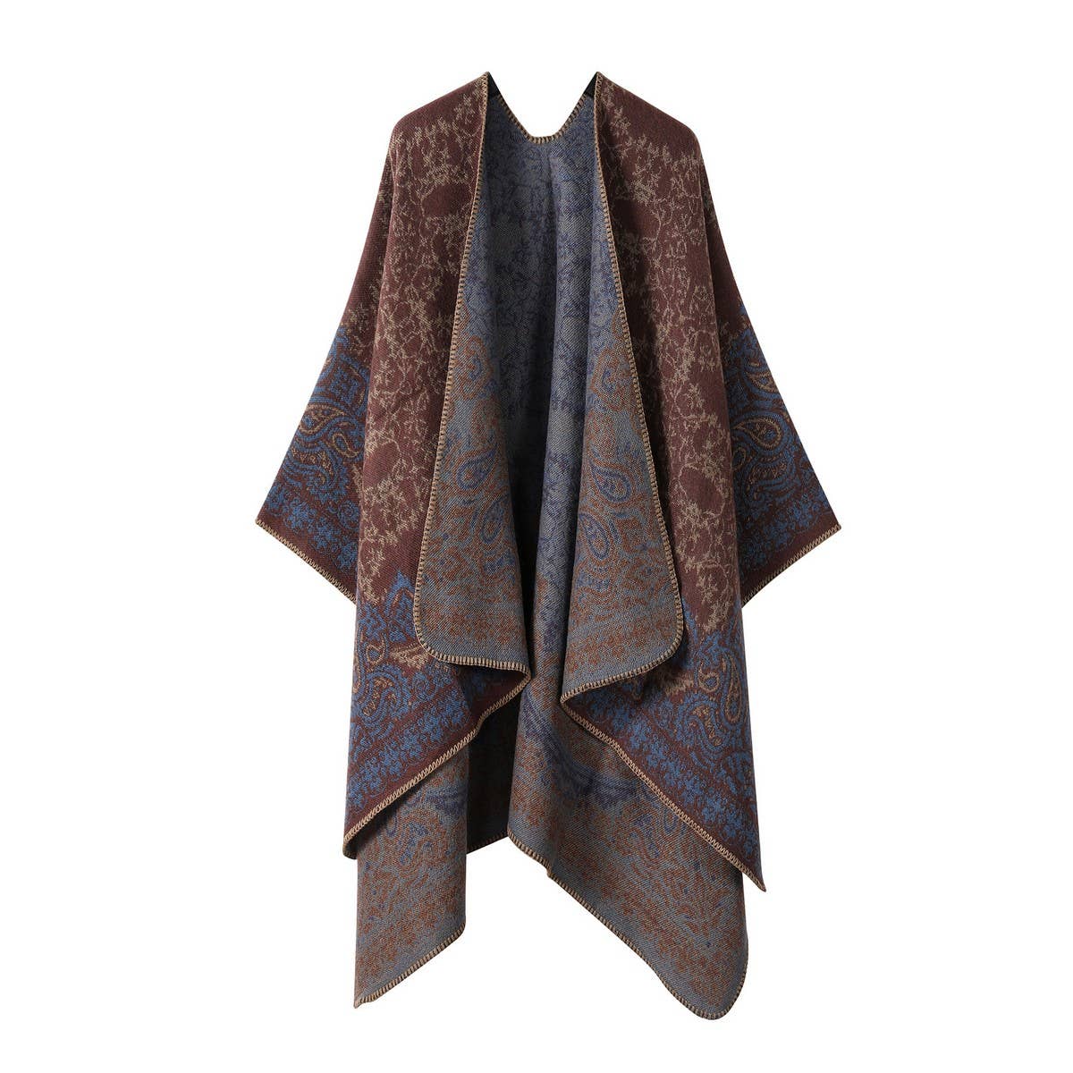 CAPE DARK DOUBLE-SIDED WARM OUTER WEAR THICK SHAWL_CWASC2118