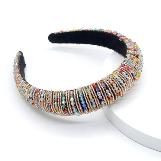 HANDMADE RICE BEAD HAIR HOOP_CWAHA0368