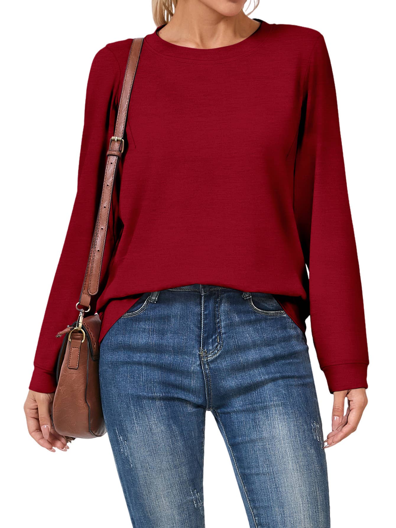 SOLID COLOR CASUAL CREWNECK COMFORTABLE T-SHIRT