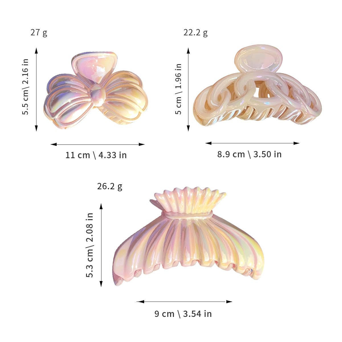 Candy gradient color fish tail bow tie hair grab