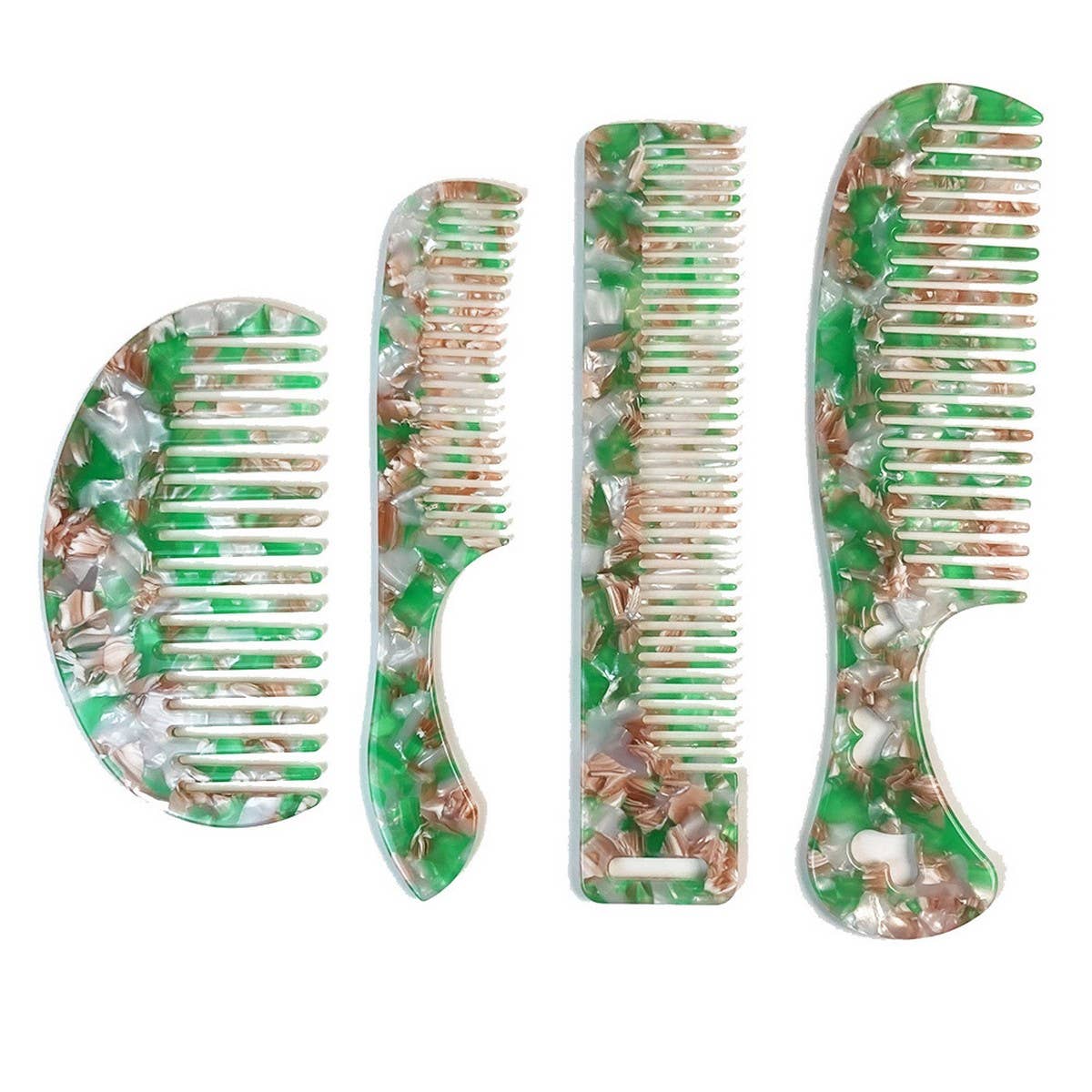 Comfortable Green Acetate Comb for Silky Hair