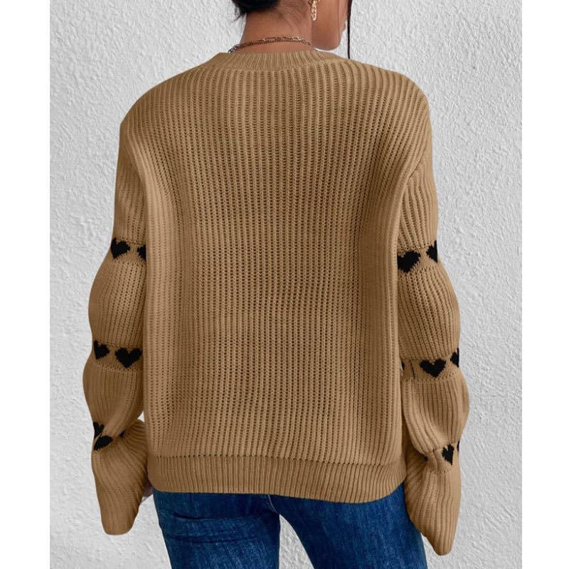 LONG SLEEVE STRIPED PULLOVER CREW-NECK SWEATER
