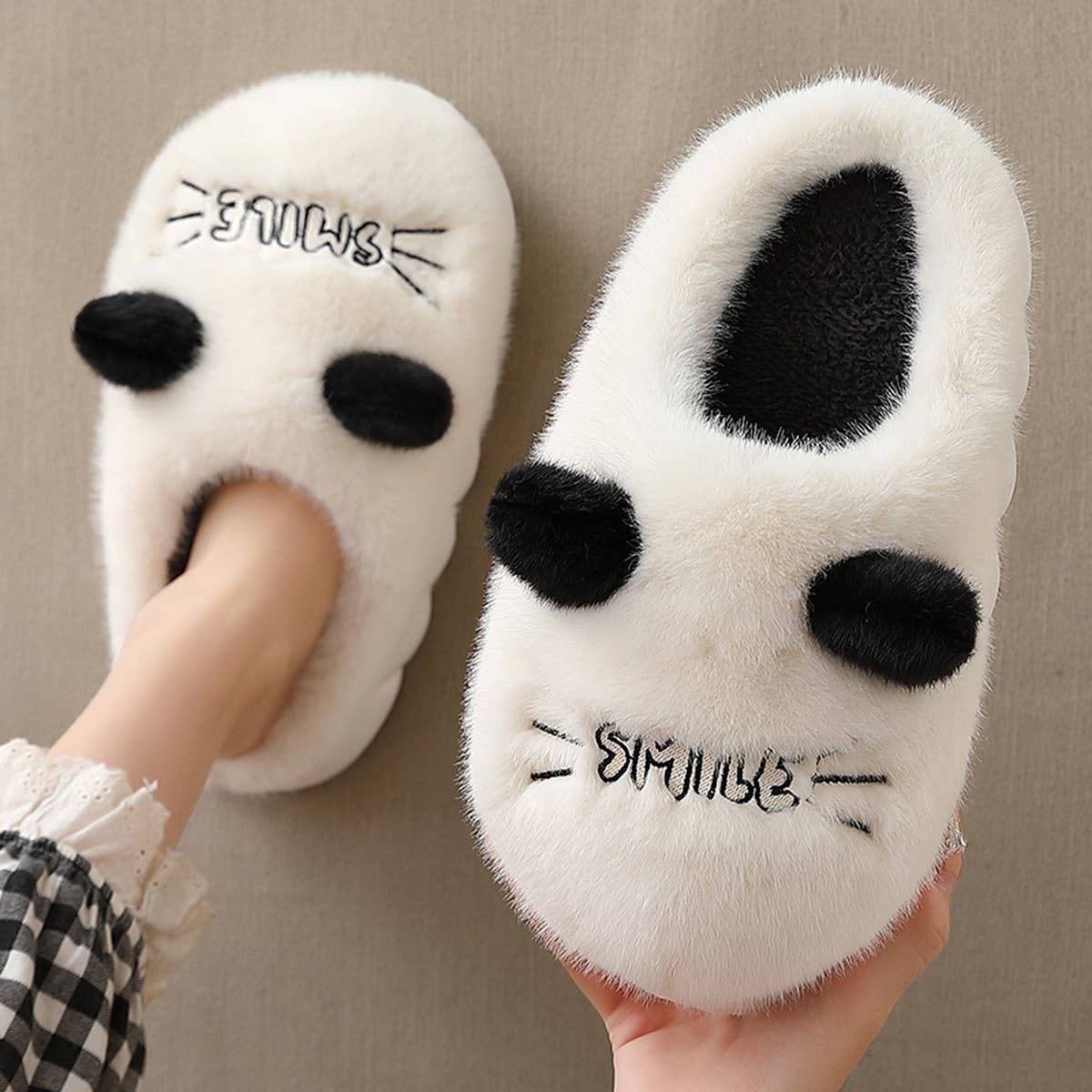 CUTE CAT ANIMAL WARM HOUSE SLIPPERS FUZZY SLIPPER