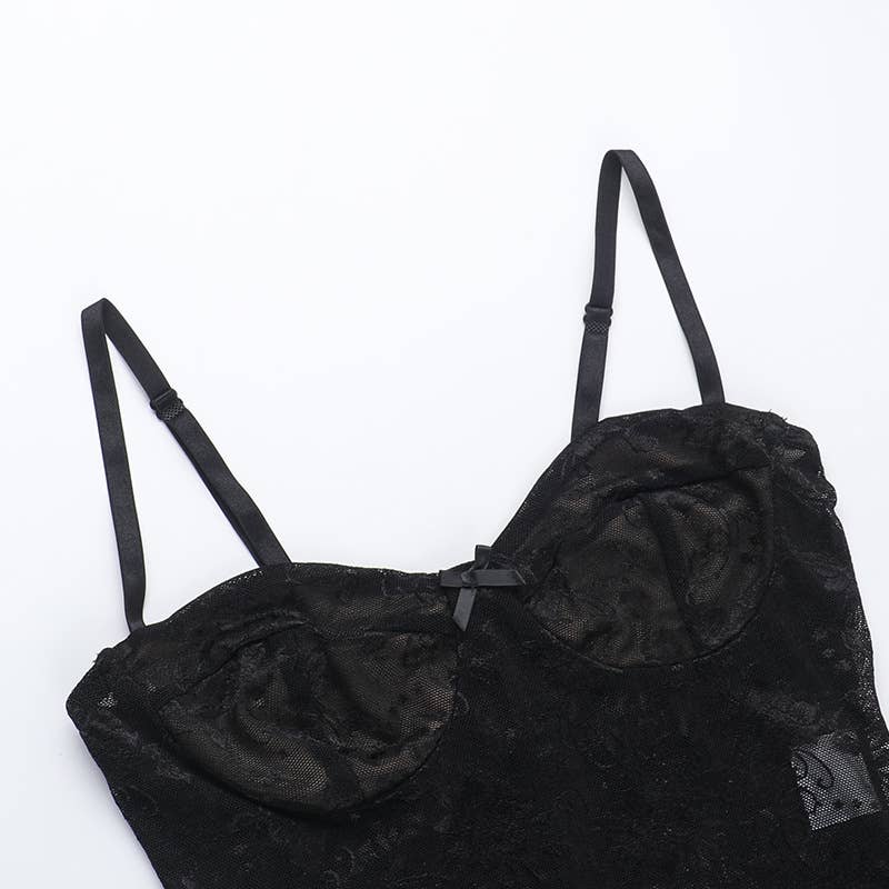 Sexy Lace Tank Top & Fitted Skirt Set