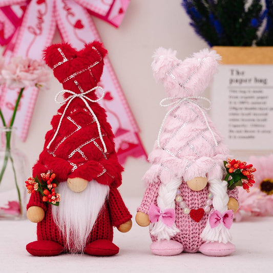 CWMM10266_VALENTINE PLUSH COUPLE FIGURINES WITH HEART HATS