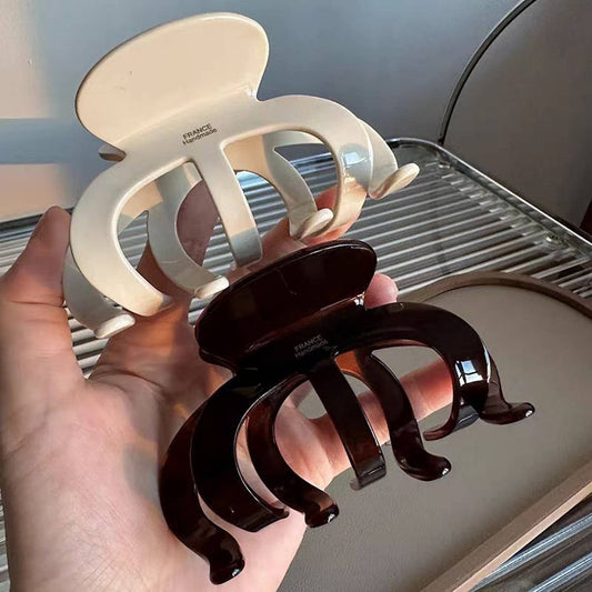 Large octopus bun thick double-sided retro clip