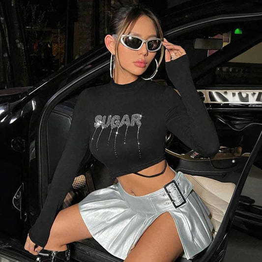 ROUND NECK COVER HEAD HOT DRILL IRREGULAR TOP