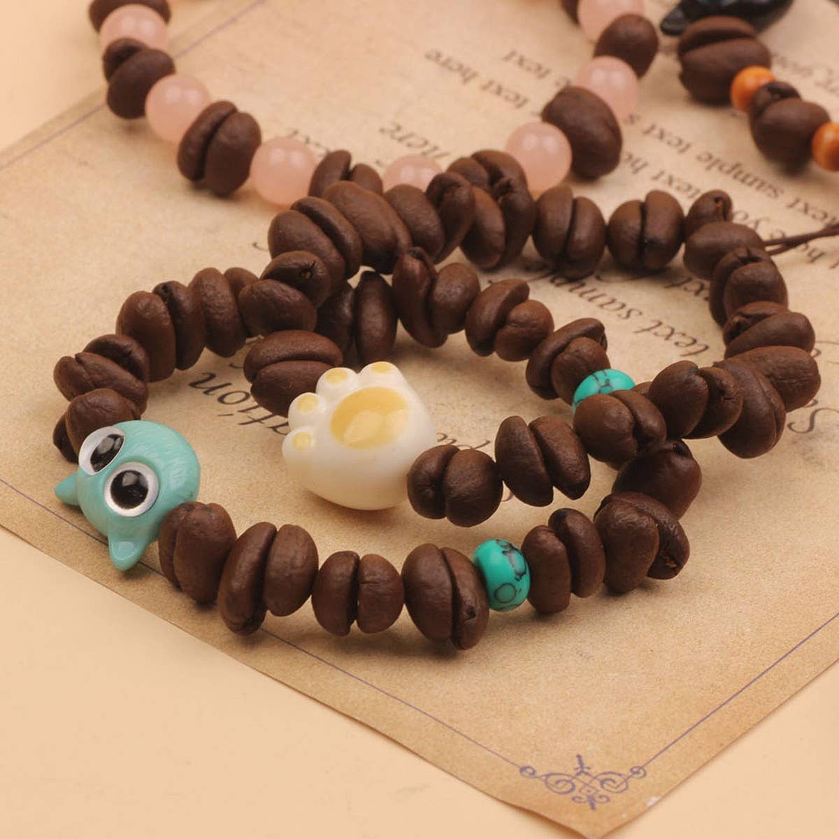 CREATIVE CARTOON HANDMADE COFFEE BEAN BRACELET