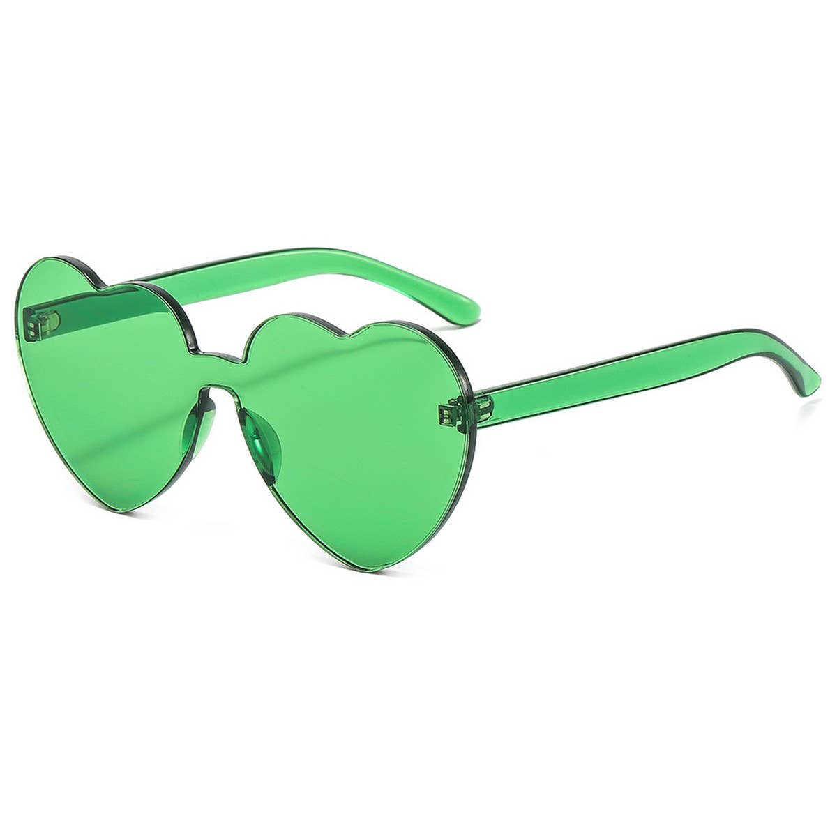 Frameless Heart Jelly Color Thick Sunglasses