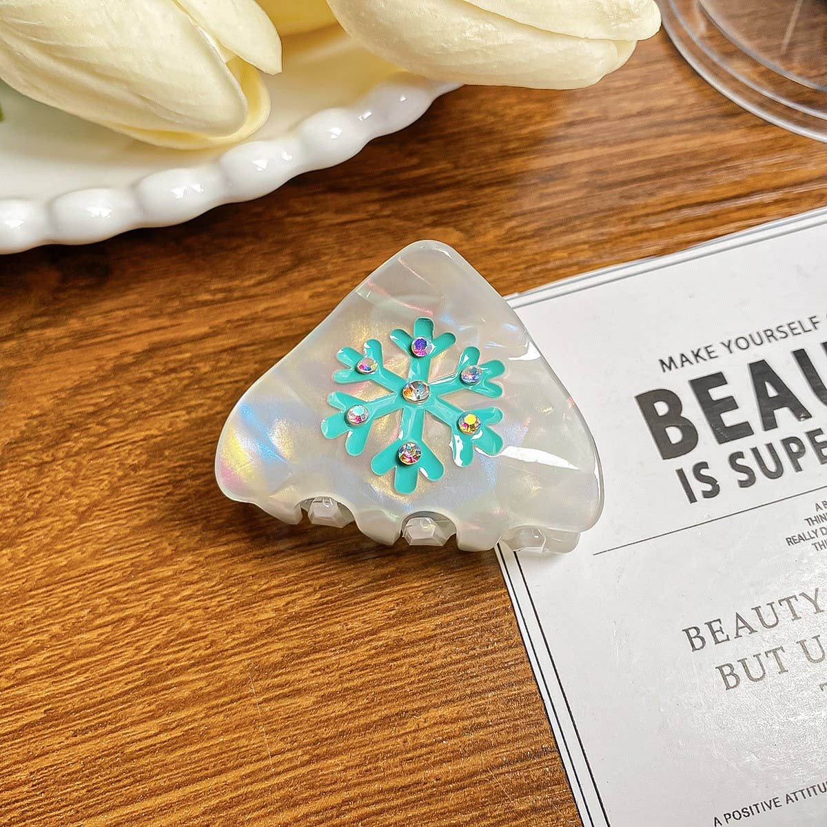 Cute Snowflake Hair Claw, Xmas Ponytail Clip_CWAHA0725