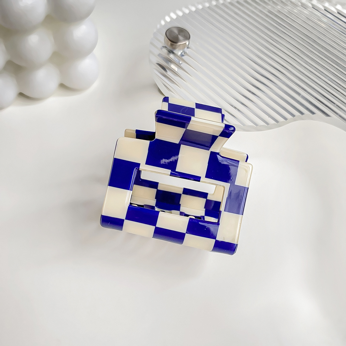Checkerboard Hair Claw ??Candy Color Acetate Look_CWAHA0395