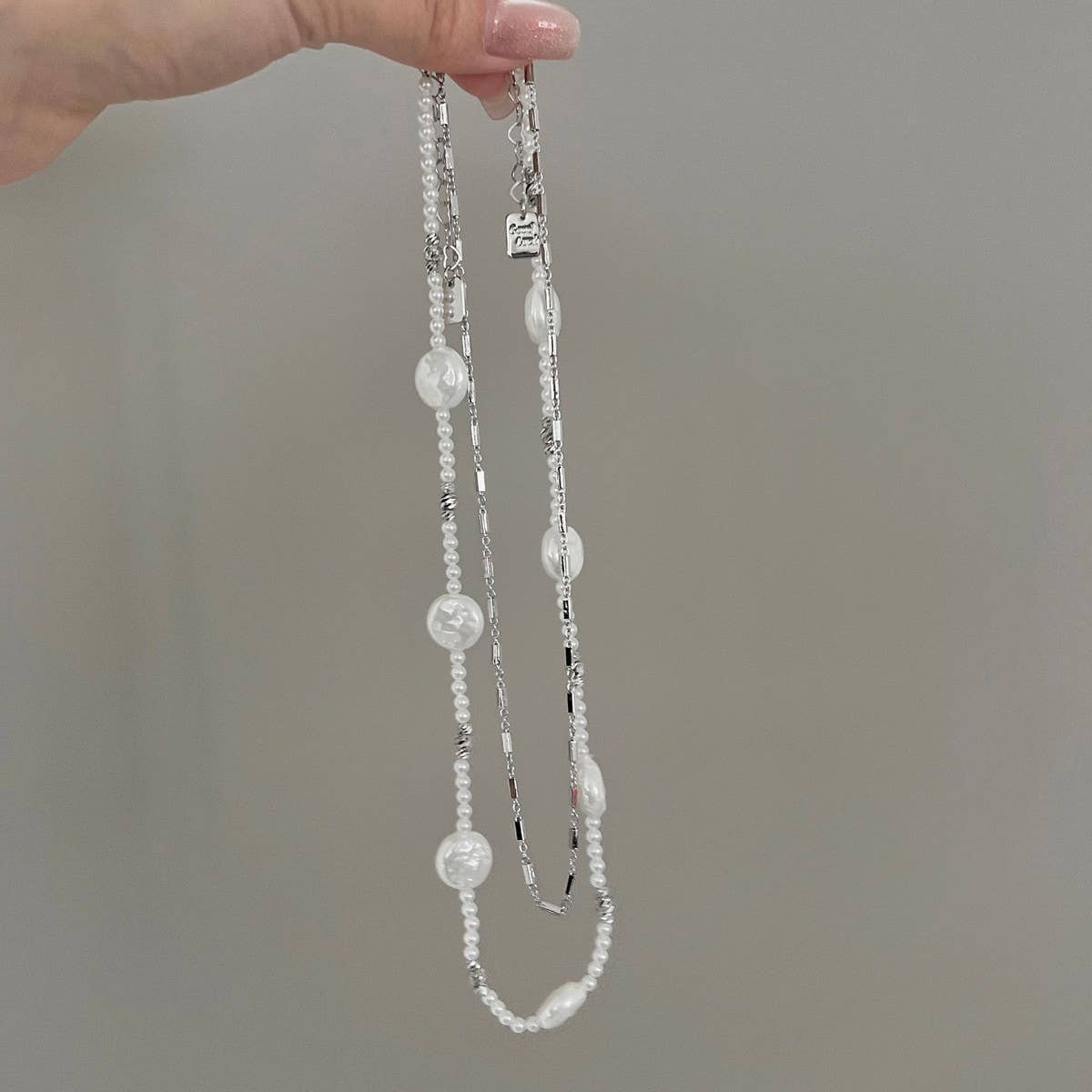 NEW DOUBLE LAYER IMITATION PEARL NECKLACE