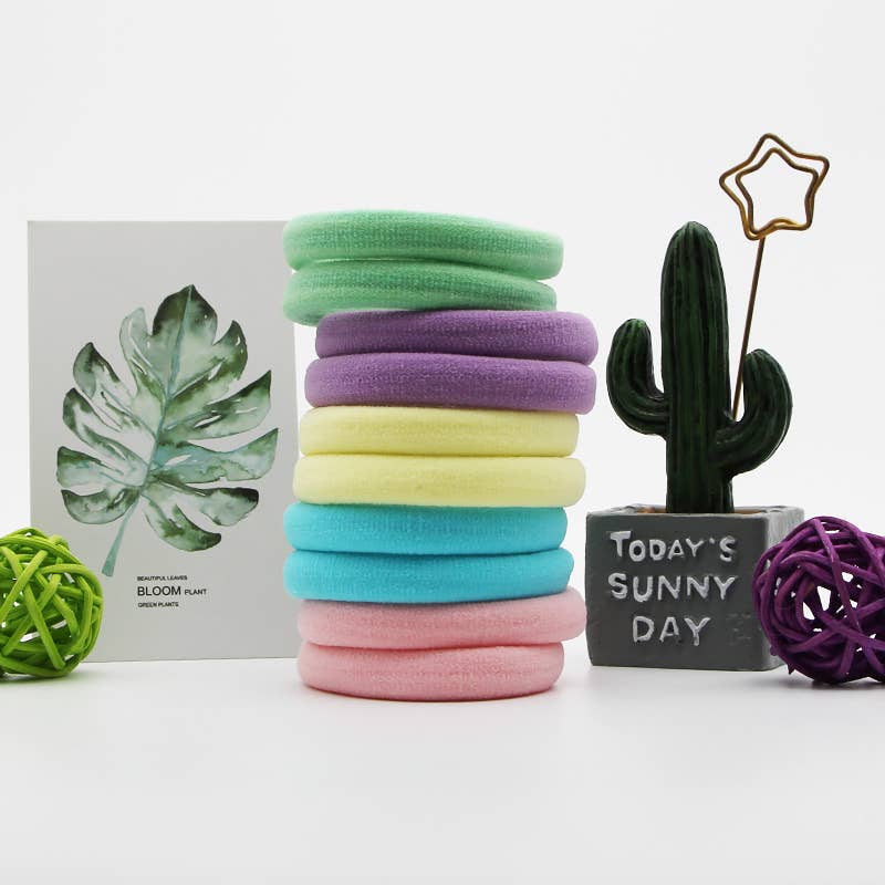 10PCS THICK SEAMLESS HAIR BANDS SCRUNCHIES_CWAHA0133