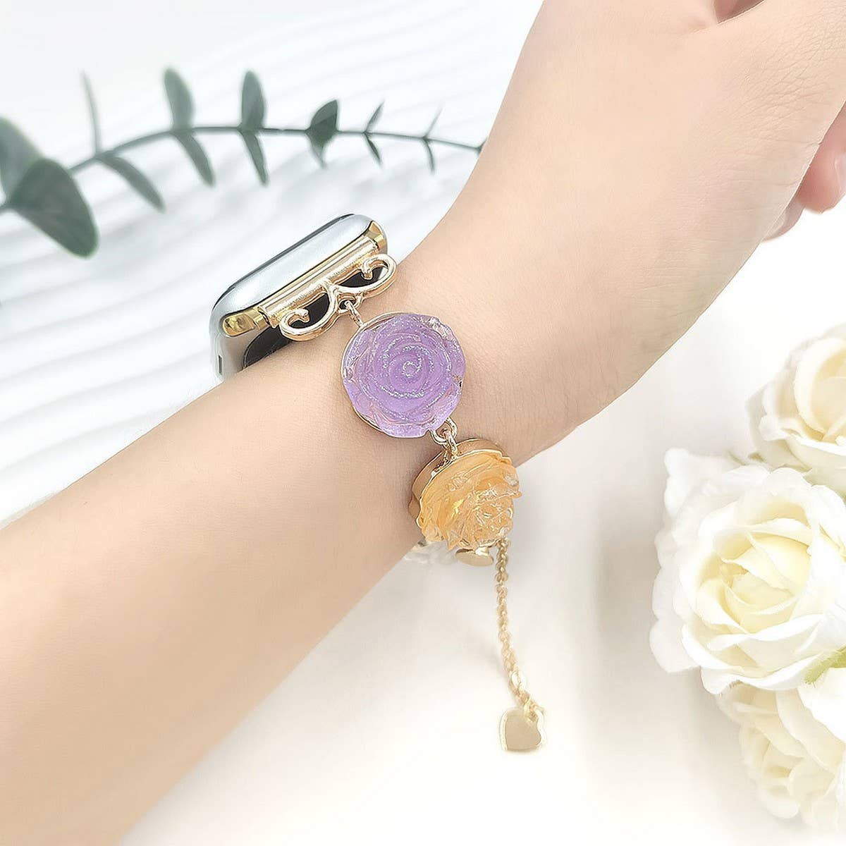 IWATCH8-1 TRANSPARENT DAISY DRIED FLOWER STRAP
