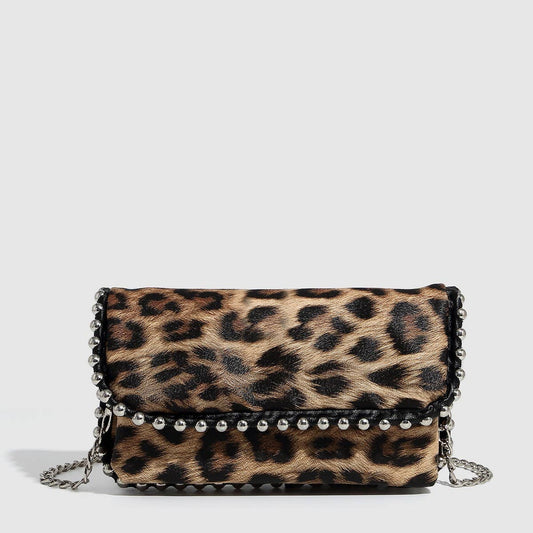 Beaded Leopard Mini Flap Chain Shoulder Bag_CWAB5716