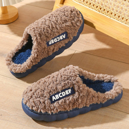 HOUSEHOLD NON-SLIP LETTER WARM COTTON SLIPPERS