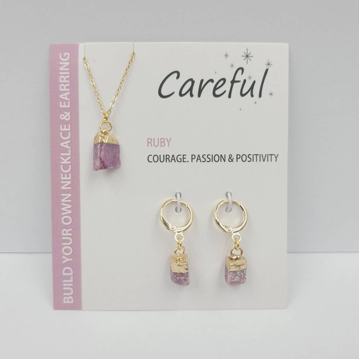 NATURAL STONE NECKLACE AND EARRING SET