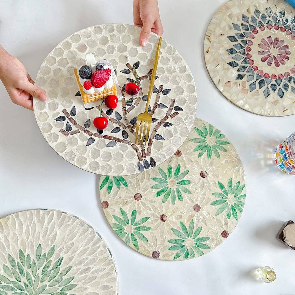 CREATIVE COLORFUL SHELL ROUND PAD INSULATION PAD