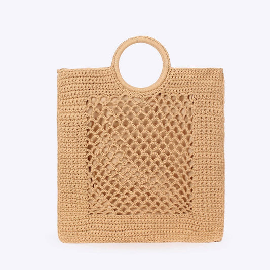 NEW SOLID COLOR COTTON ROPE WOVEN BAG_CWAB4715