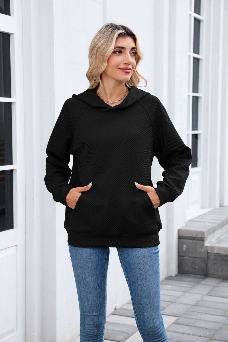 CWOHOL00661_SOLID HOODED POCKET CASUAL SWEATSHIRT