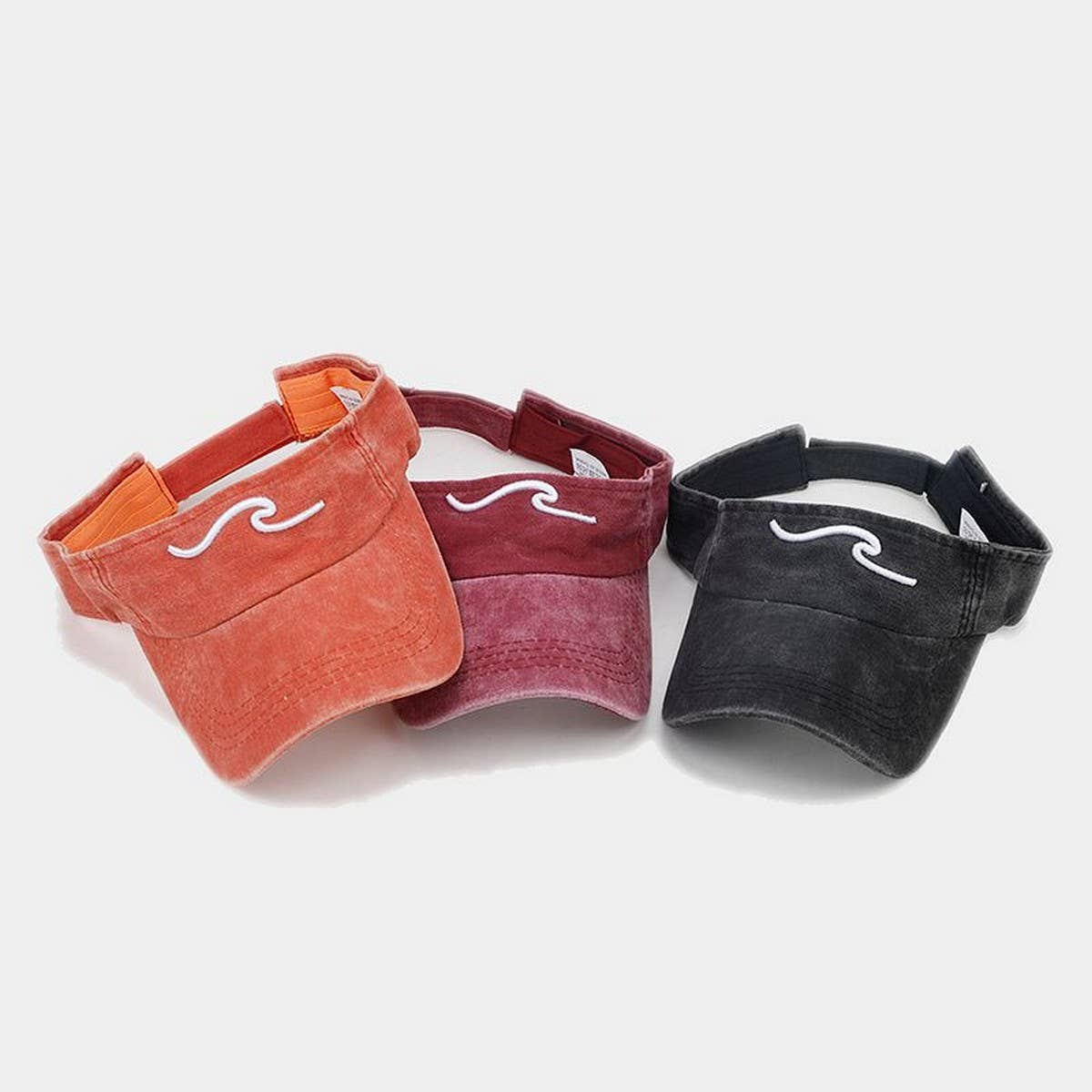 3D Wave Embroidered Visor Hat -Unisex Sunshade Cap_CWAH3299