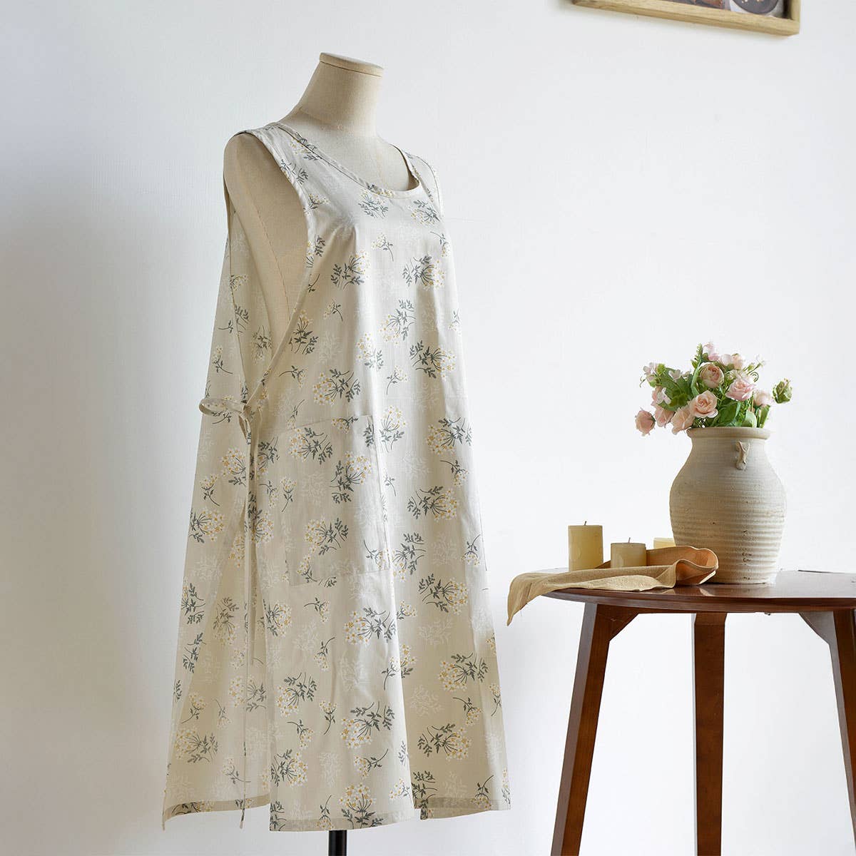 Waistband Cotton linen Aprons with pockets