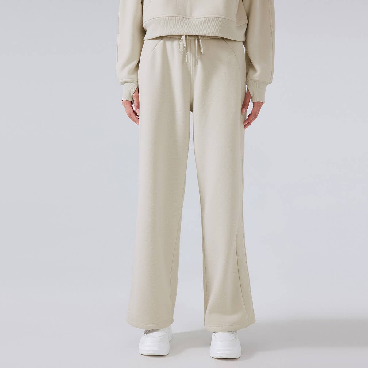 Women's Fleece Lined Wide-Leg Sweatpants