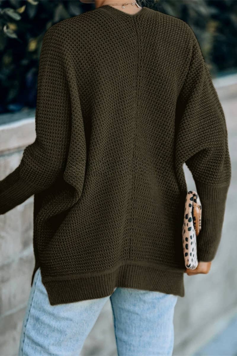 CWOCAL372 Oversized Open Front Casual Cardigan Sweater