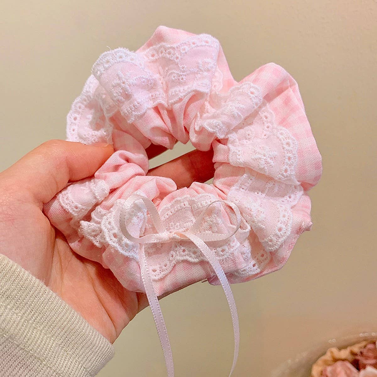 LACE BOW SQUARE SCARF HAIRBAND HAIR ACCESSORY