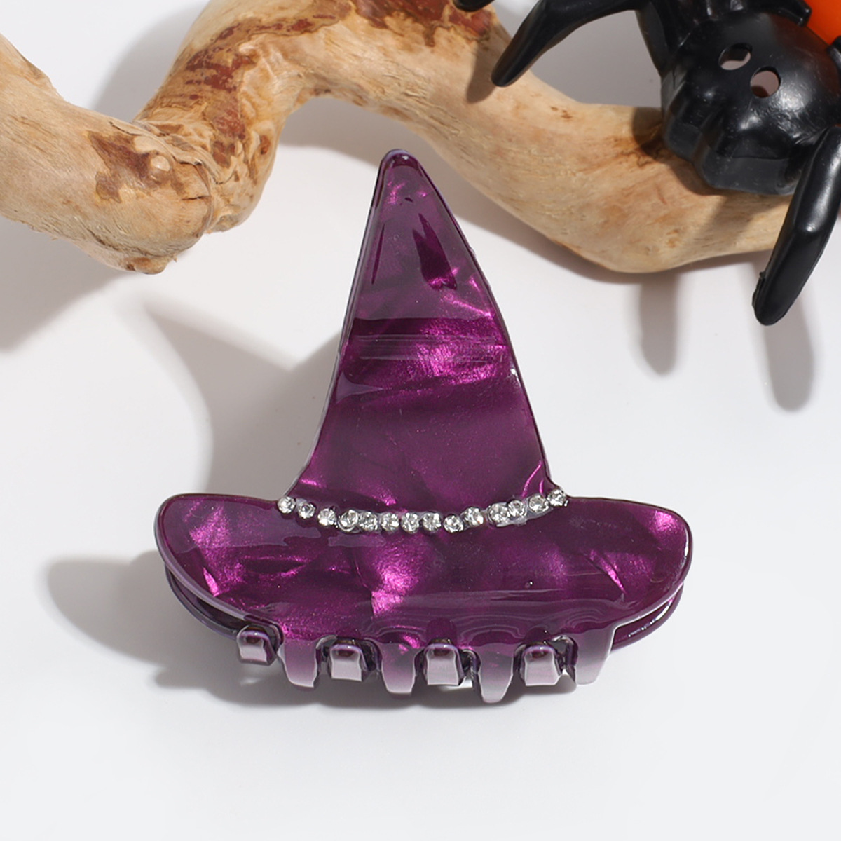 Halloween Acetate Hair Claw ? Witch & Bat Design