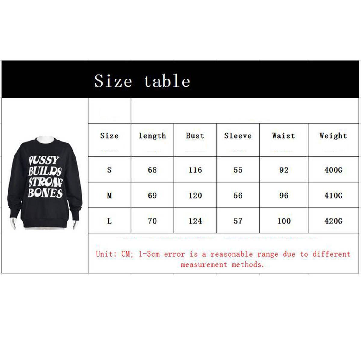 WOMEN'S FASHION PUSSYBUILD STRONG HOODIE