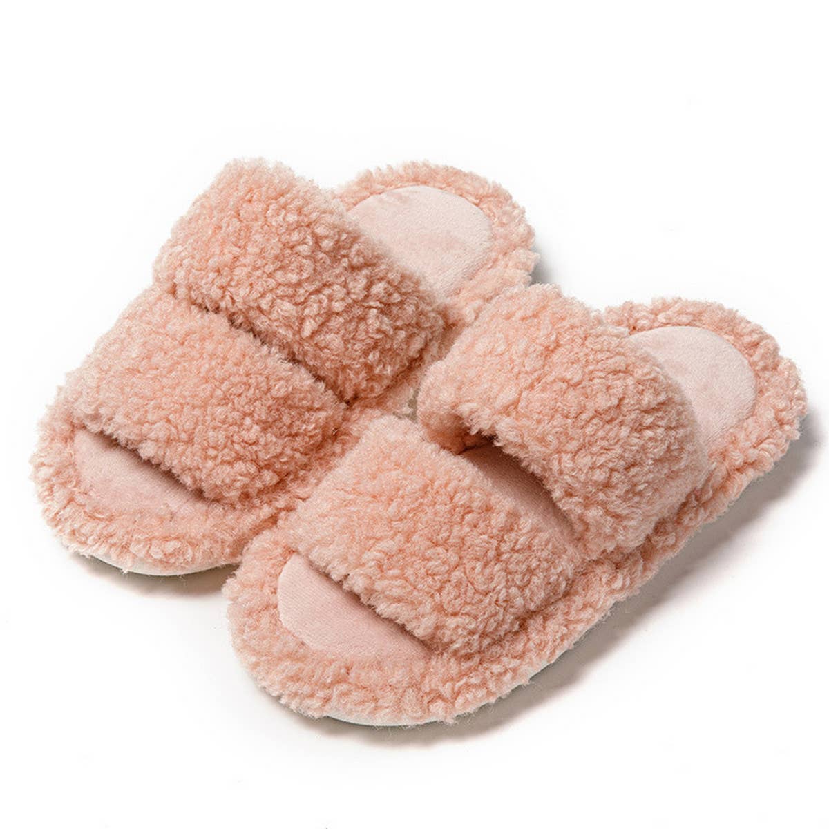 HOME CANDY COLOR BAR CURLY COTTON SLIPPERS_CWSHS0826