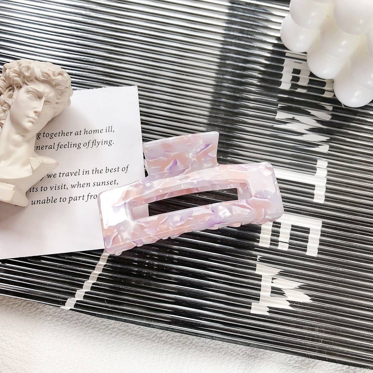 Elegant Square Hair Claw - Medium Acetate Clip_CWAHA1483