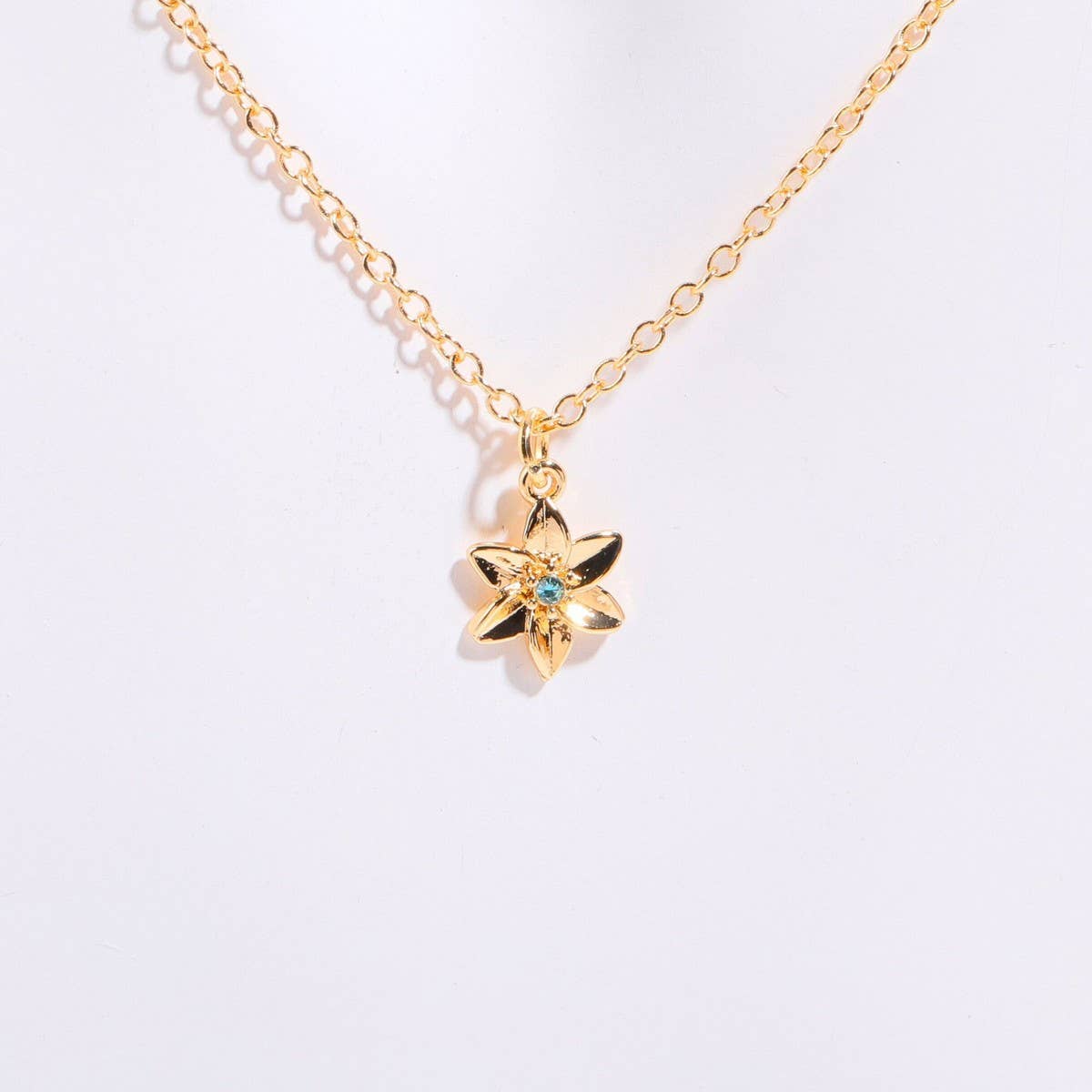 December birth flower pendant 3D necklace