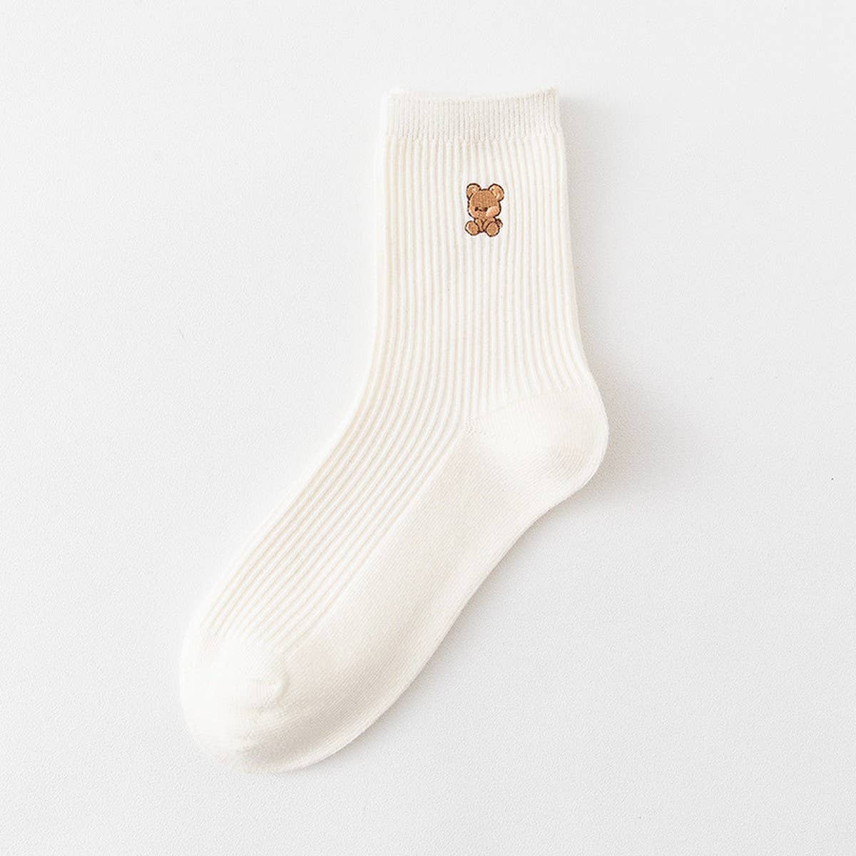 EMBROIDERED BEAR CUTE WOMEN'S SOCKS