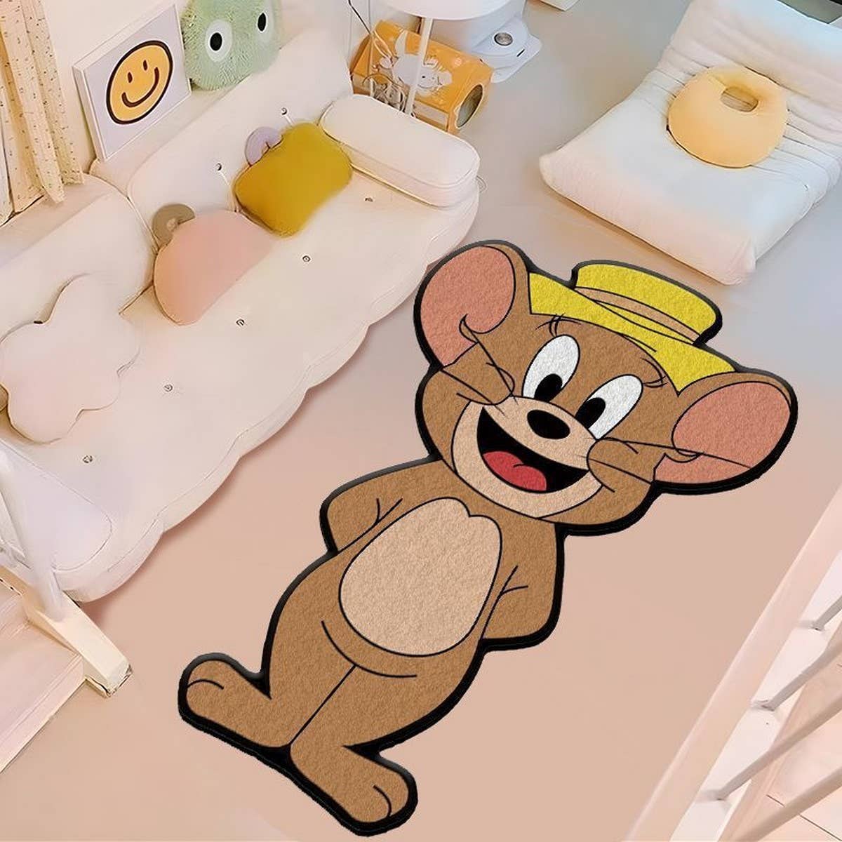 Thick Cartoon Runner Rug, Cute Plush Bedroom Mat
