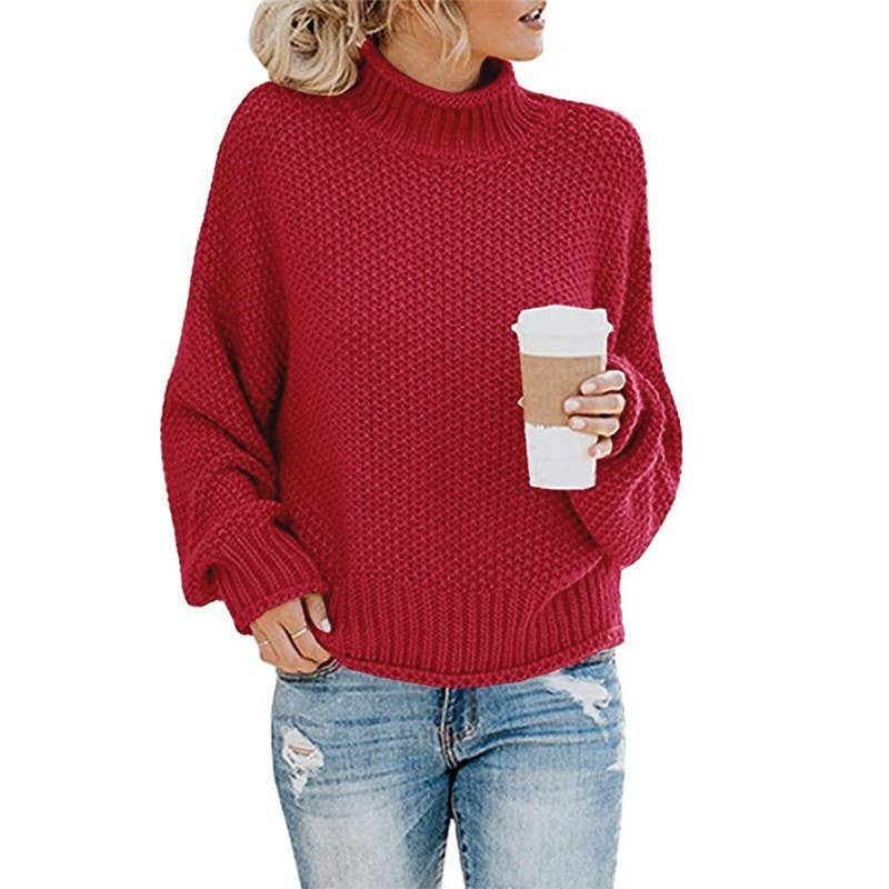 STYLISH CASUAL TURTLENECK SWEATER IN SOLID COLOR
