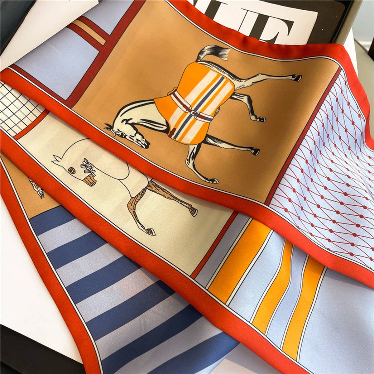 Skinny Silk Scarf for Hair, Neck or Bag Wrap_CWASC1512🎗️