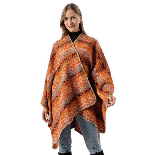 FAUX CASHMERE CAPE SHAWL WARM CAPE SCARF