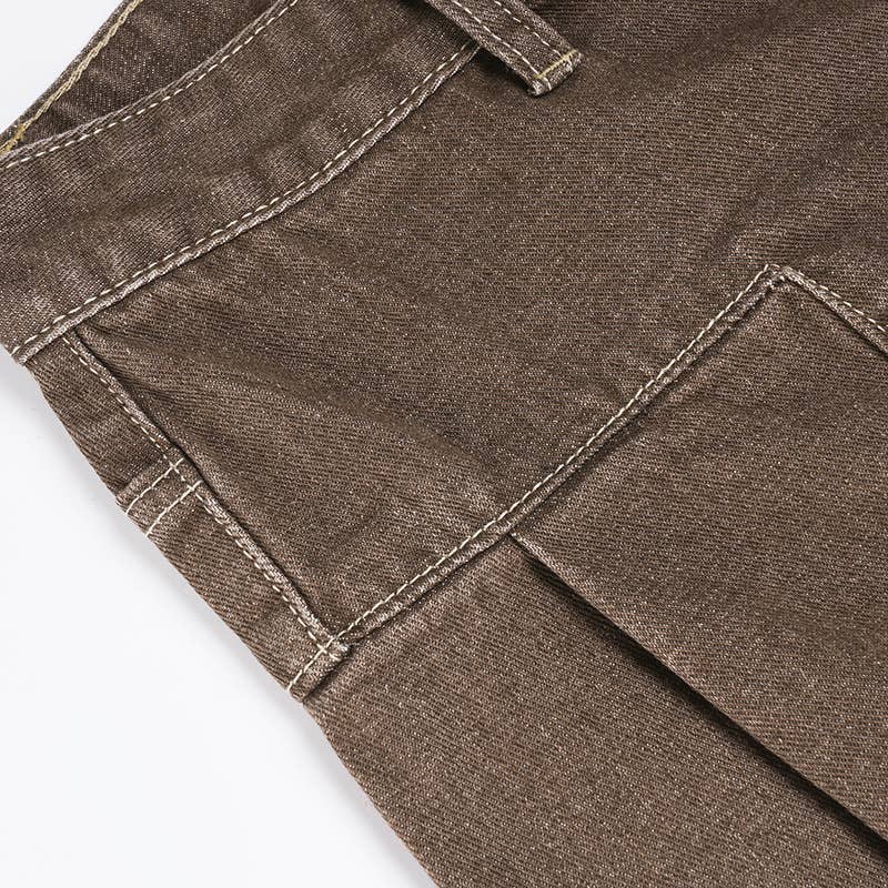 Maillard distressed loose-cut straight-leg jeans